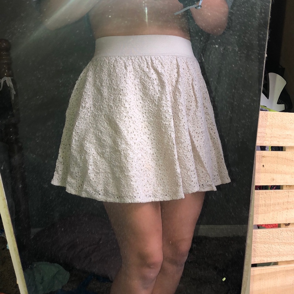 Cream lace skirt
